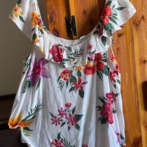OLD NAVY - On or off Shoulder Colorful Flowered Summer Top - Size L